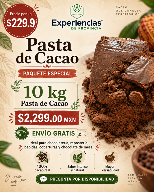 Pasta de Cacao 10 Kg (Paquete Especial)