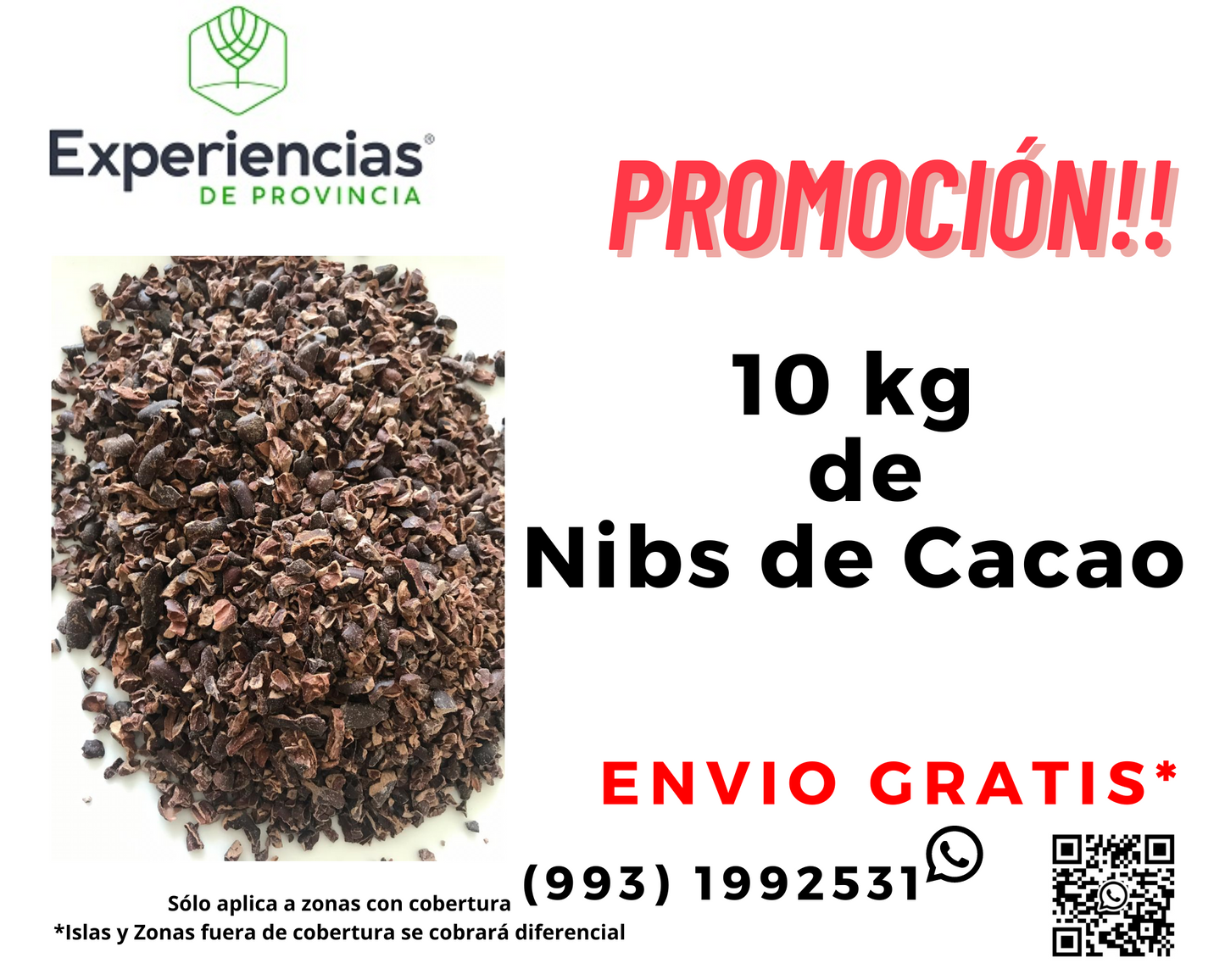 10 kg de Nibs de Cacao con Envio Gratis