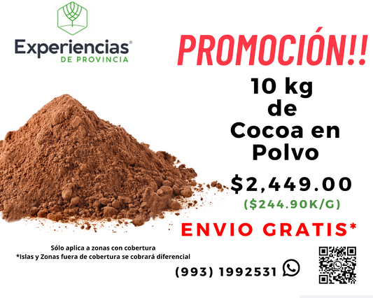 10 kg de Cocoa 100% pura  con Envío Gratis