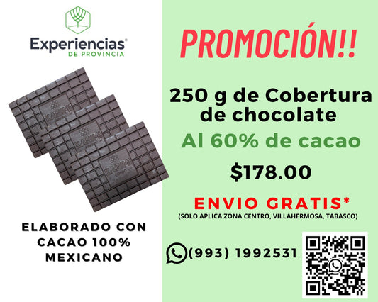 250gr Cobertura de Chocolate con Envío Gratis